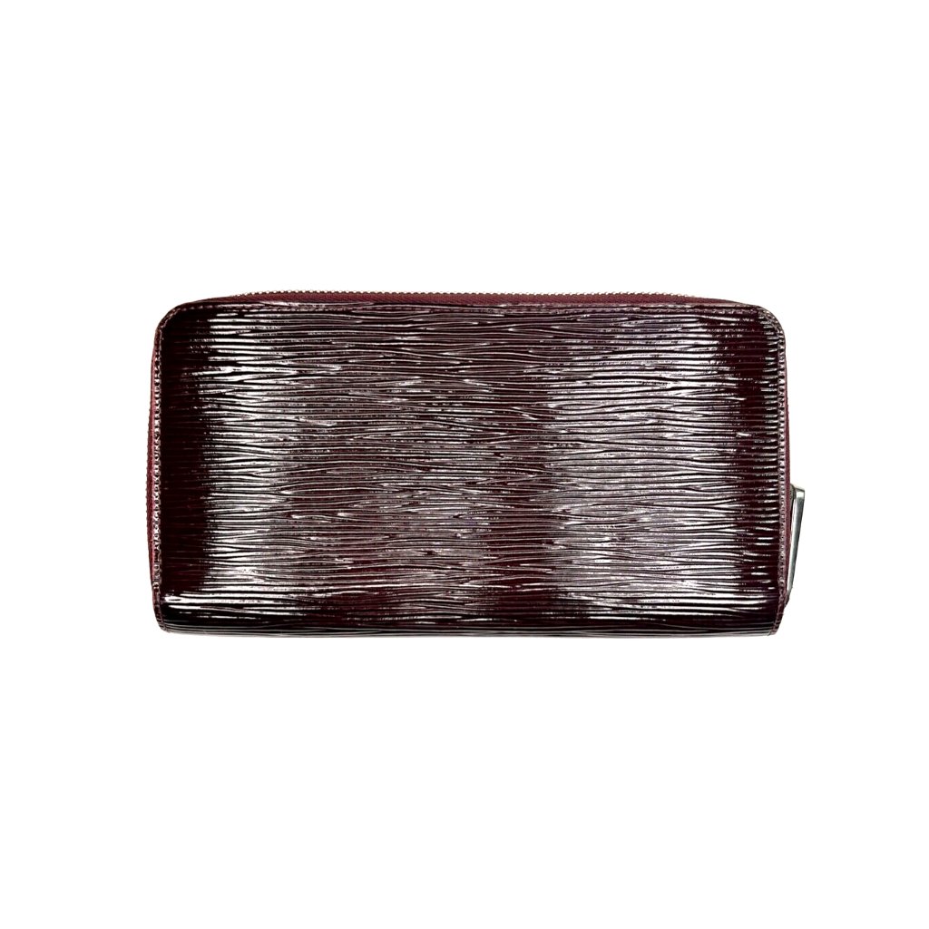 Louis Vuitton Zippy Wallet Burgundy Patent Epi Leather Designer Vintage